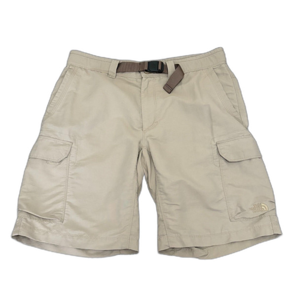 The North Face Paramount Horizon Cargo Shorts Tan Nylon Belted Gorpcore Size 32 - Picture 1 of 7